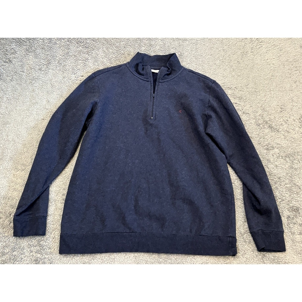 Criquet 1/4 Zip Fleece Pullover Mens Large Navy Blue Long Sleeve Sweater